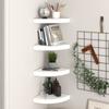 VidaXL Floating Corner Shelves 4pcs Glossy White 25x25x3.8cm MDF