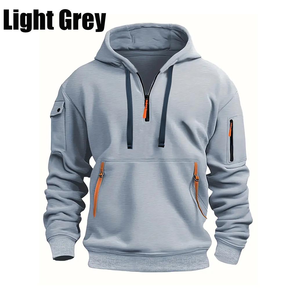Men's Hoodie Quarter Zip Hoodies Hooded Plain Pocket Sports&Outdoor Streetwear Cool Casual Spring & Fall Clothing Hoodies Sweatshirts Men's Coats