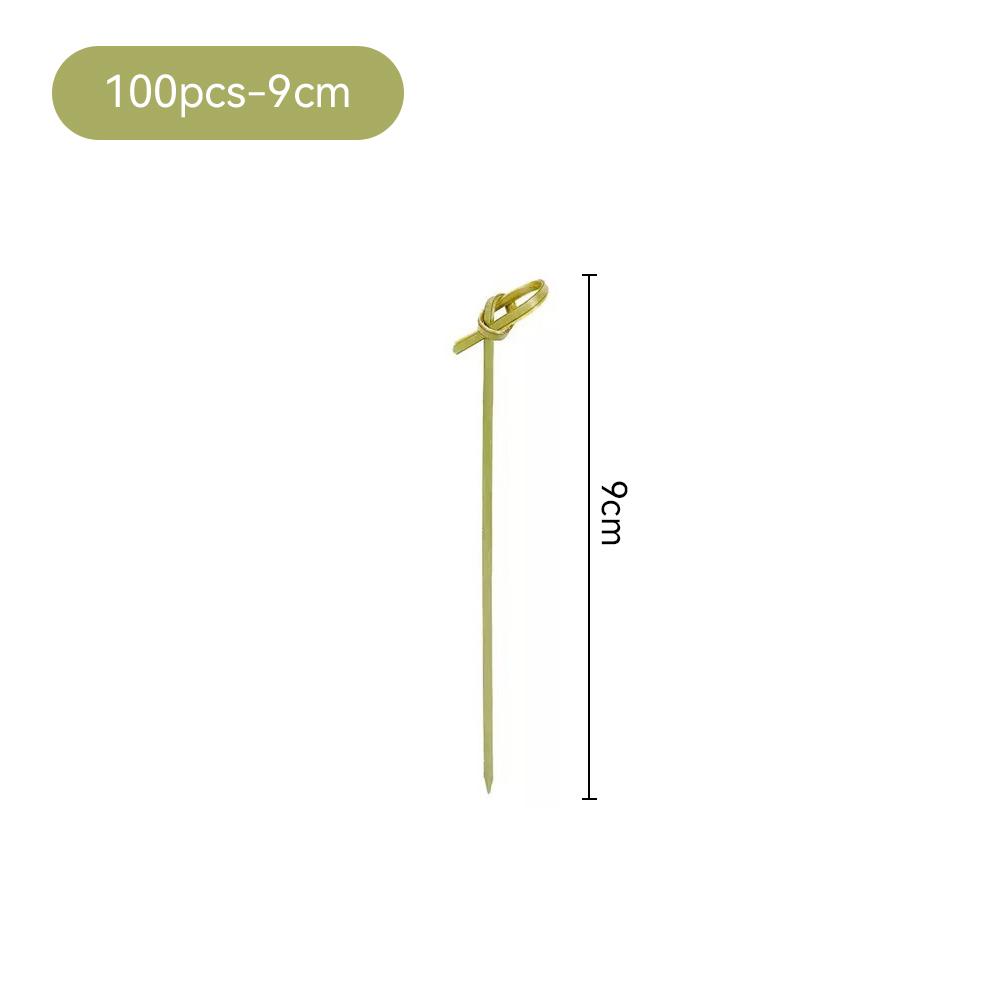 100 PCS Bamboo Knot Skewers Eco-Friendly Food Garnish Skewer Sticks for Cocktail Party Catering Desserts