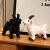 1Pcs Soft Stuffed Standing Goat Toy Lifelike Goat Pendant Plush Toys Cute Mini Animal Cool Keyring Bags Decoration