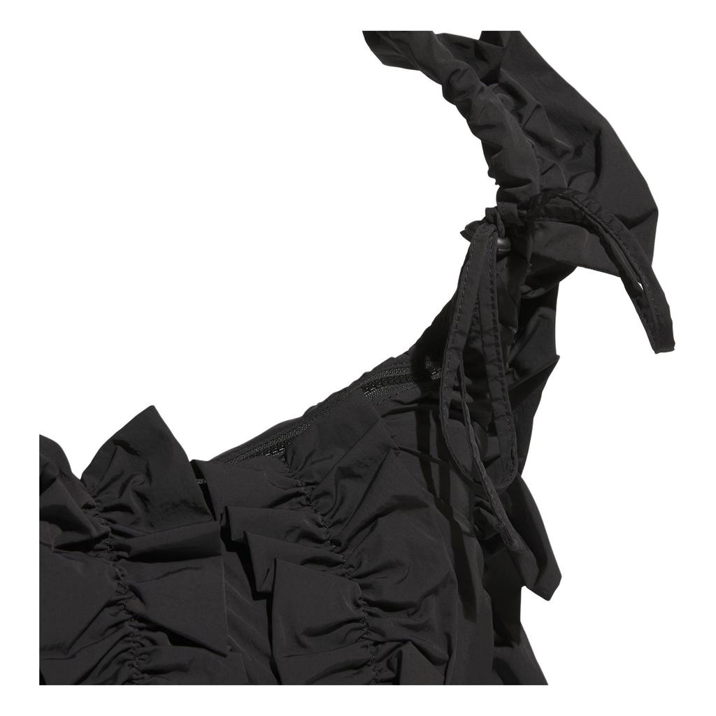 Adidas Originals Ruffle Fashion Large Ruffle Easy Carry Recycled Nylon Tote Bag Women Tote Bag Black IA8915