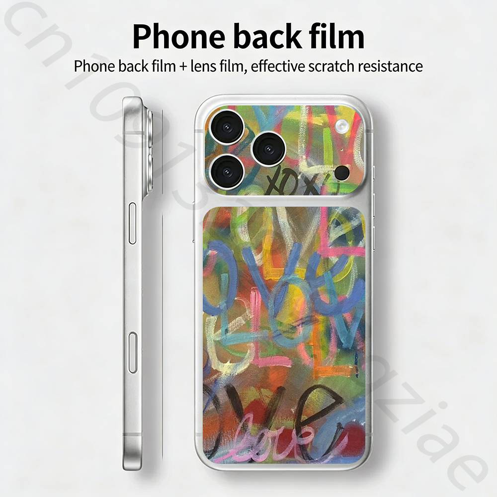 Океан Кит Акула Плавание Для iPhone 17 pro Max /17 pro Полное Покрытие Наклейка Кожаная Обертка 3D Цветная Задняя Защитная Пленка-Наклейка
