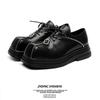 2024 European Station Casual Single Shoes Men's Spring New Platform Muffin Men's Leather Shoes Chain Derby Shoes 60702-E
