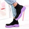 Women Snow Platform Knitted Boots Woman Slip On Ladies Shoes Keep Warm Ankle Boots Casual Winter Footwear