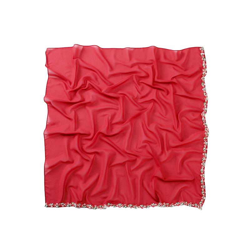 1 шт. головной убор, цветочная шаль, кружево, бисер, модный искусственный жемчуг, женский головной убор, мусульманский хиджаб, квадратный шарф, шифоновый тюрбан