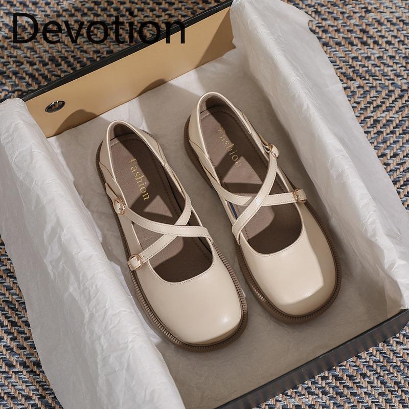 Женские кожаные туфли на плоской подошве Женские английские туфли Devotion
