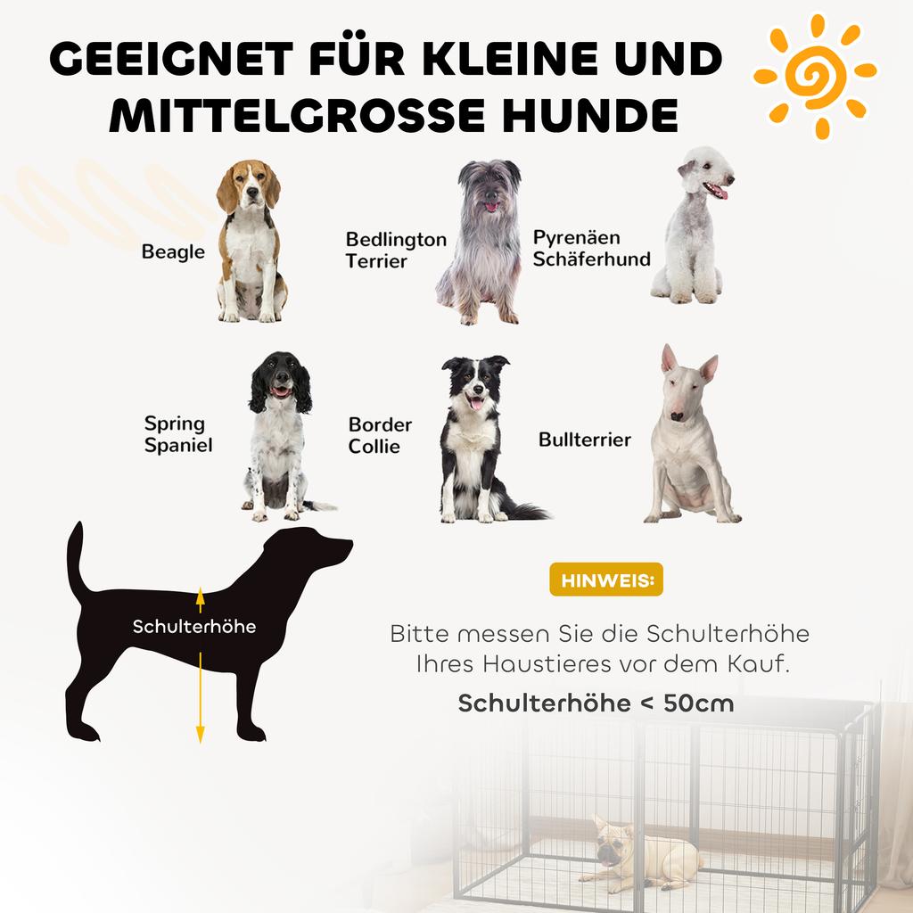 2 Piece Dog Pen Expansion Pack for 80cm High Pet Playpen with 3 Stakes, for Small and Medium Dogs
