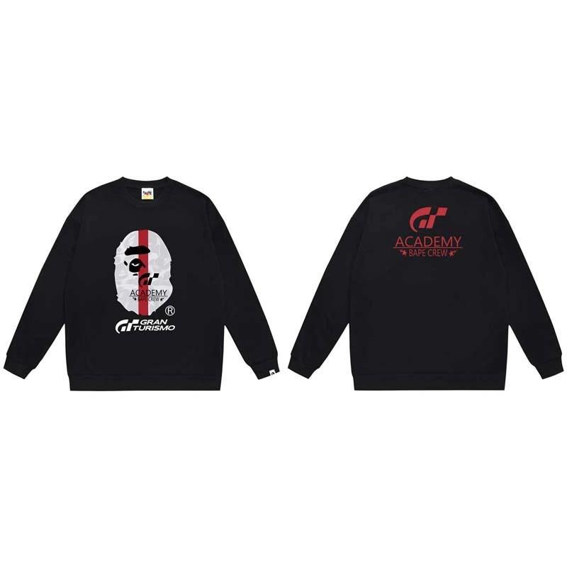BAPE-Style Heavyweight Cotton Crewneck Sweatshirt Mens Oversized Streetwear Pullover Fall