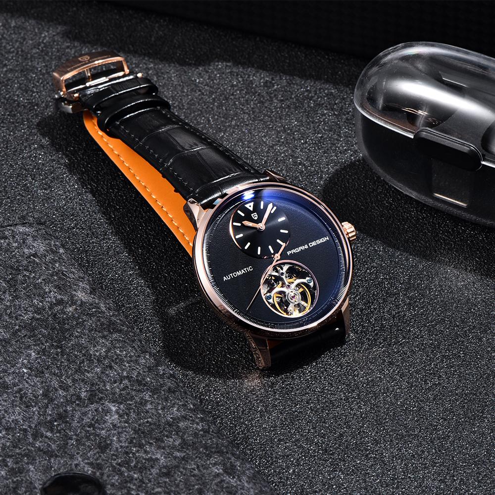 PAGANI DESIGN Новые 42-миллиметровые Мужские Часы Люкс с Турбийоном и Отображением Нескольких Часовых Поясов, Ночная Подсветка 1 Мужские Автоматические Механические Часы PD-1796