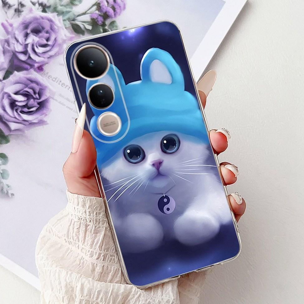 For Vivo V50 Lite 5G Case Clear Fashion Luxury Cute Cartoon Cat Cool Soft TPU Bumper Cover For Vivo V50Lite 5G Phone Case Funda