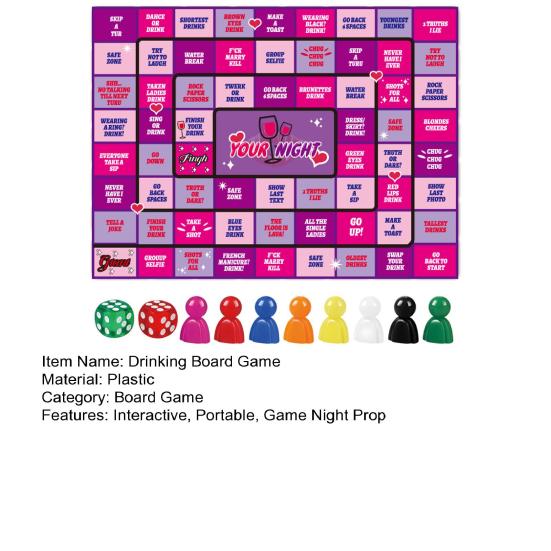 1 набор для взрослых, настольная игра для питья, многопользовательская, интерактивная, для пары, друзей, девичника, путешествия, игра в кости, шахматы, вечеринка, необходимые принадлежности