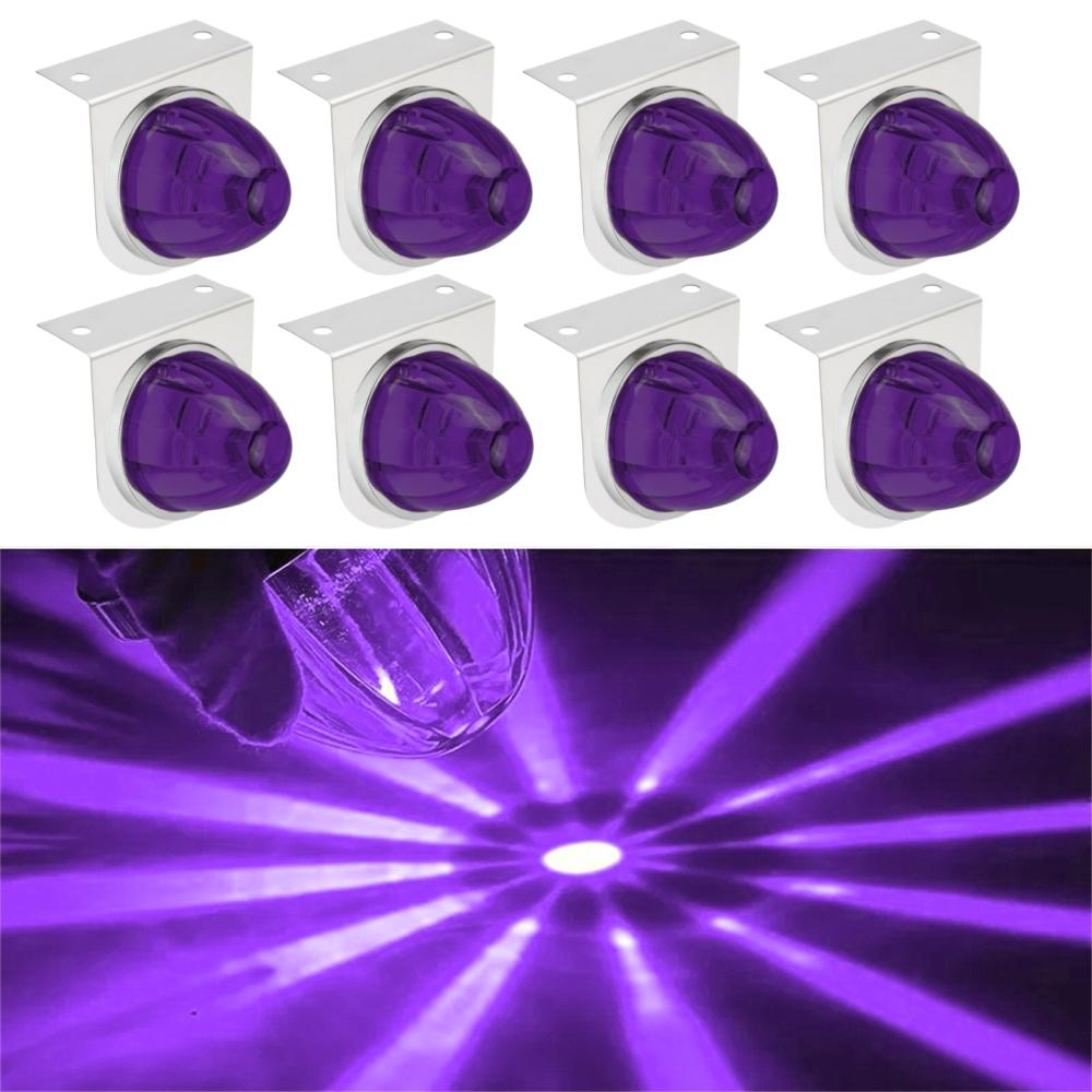 8PCS Bracket Watermelon Lights Strobe LED Side Marker Indicator Turn Signal Truck Trailer LED Star Lights For Truck 12V/24V