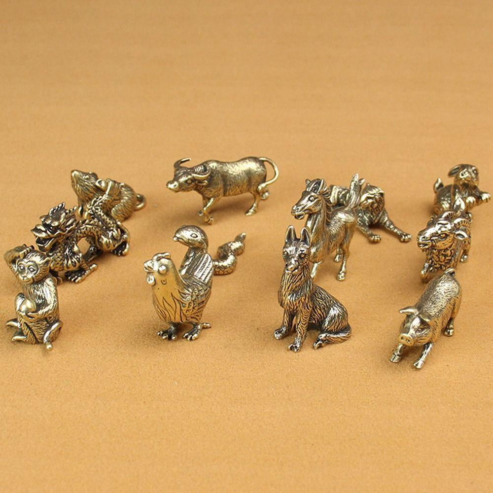 Copper Home Office Decoration Copper Miniatures Figurines Bull Ornament Sculpture Copper Statue