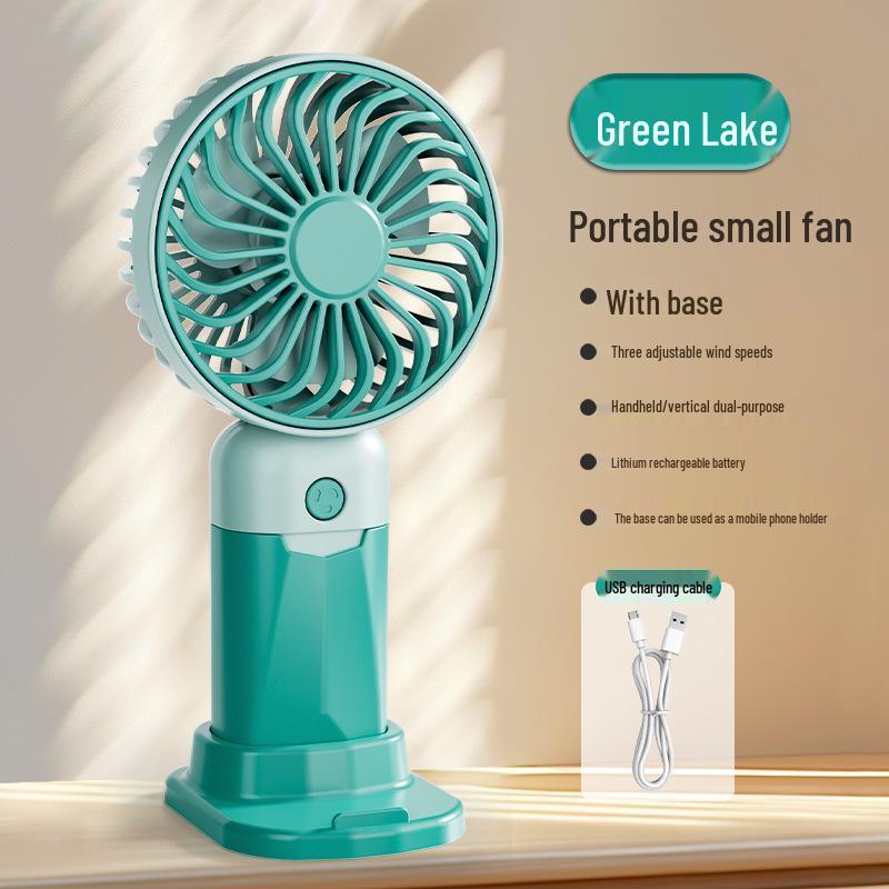 Portable Mini USB Rechargeable Handheld Fan with Desktop Stand - Student Gift