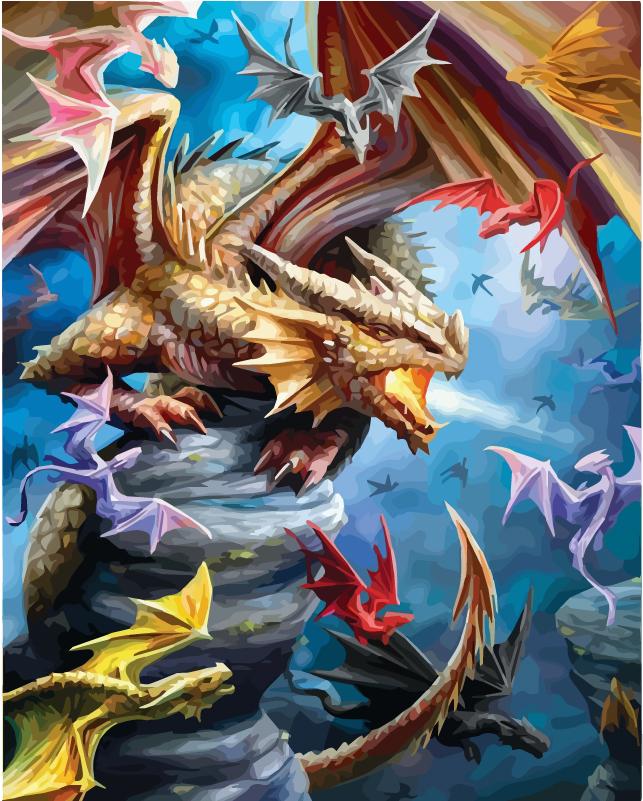 40x50 см картина маслом по номерам рисунок дракона на холсте ручная роспись художественный подарок DIY картина по номерам наборы животных домашний декор