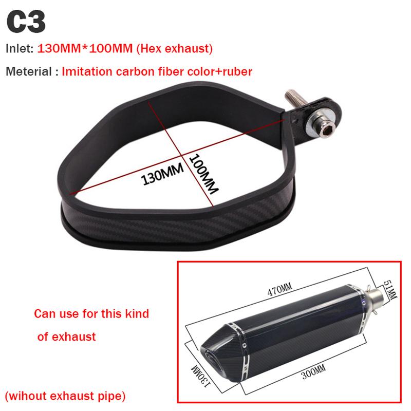 Motorcycle Exhaust Muffler Escape Clamp Carbon Fiber Hanger Bracket 90mm 100mm 120mm for Yoshimura for akrapovics for SC for TBR