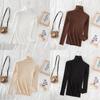 Elegant Knit Sweater For Women With High Neck Slim Fit Long Sleeve Casual Wear