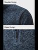 Men's Zipper Half Turtleneck Velvet Sweater: Warm Knitted Casual Autumn/Winter Pullover In Large Sizes