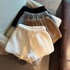 Women's Winter 2025 Plush High-Waisted Wide Leg Shorts