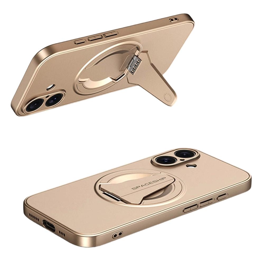 For iPhone 17 Magnetic Case Foldable Kickstand PC TPU Phone Cover Compatible with MagSafe
