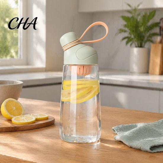 Модная Повседневная Кружка-Бутылка для Питья из Пластика Tritan, с Герметичной Крышкой, Объем 600 мл, Быстрый Широкий Горлышко-Поилка, Спортивная