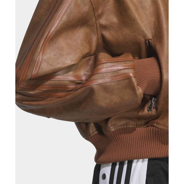 adidas Оригиналы FW25 PU Накладка Логотип бренда Три полоски Ретро Теплая Спортивная Куртка с длинным рукавом Женская куртка KC2655