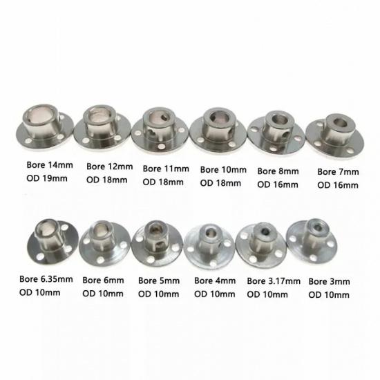 2pcs 3/3.17/4/5/6/6.35/7/8/10/11/12mm Flange Shaft Coupling Coupler Collar Clamp Bracket Motor Connector