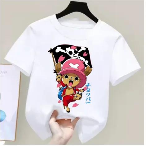One Piece Boys Girls T Shirt Summer Kids Anime TShirt Luffy Zoro Nami Chopper Cute Clothes Cartoon Tees Birthday Gifts Tops