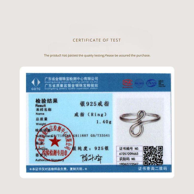 Eternal Symbol Metal Feeling Open Ring S925 Sterling Silver Minimalist Style Line Feeling Ring Jewelry