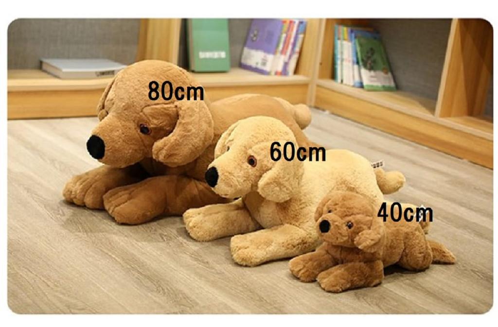 Comfortable and Fluffy Labrador Retriever Plush Toy Pillow, Perfect As a Gift for Children, Friends, or Girlfriends. Brown, 60cm.