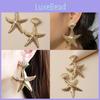 Shell Fashionable Gold Starfish Design Women Metal Earrings For Beach Summer