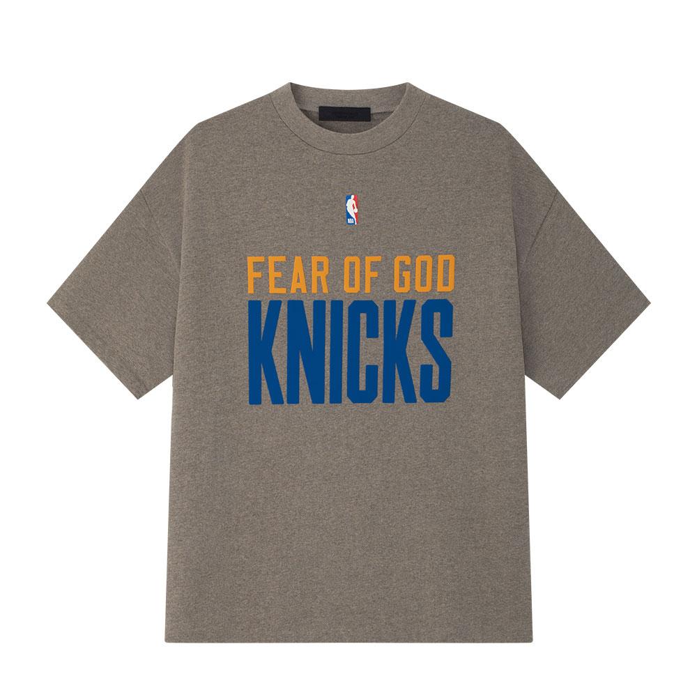 Fear of God Essentials Футболка Knicks 90-х Homestead Heather Мужские Топы Бежевый 125NB252008F