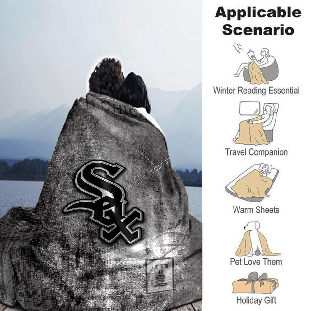 Chicago White Sox Print Flannel Blanket High Quality Warm Comfortable Cover for All Seasons Perfect for Gifts Home Decor