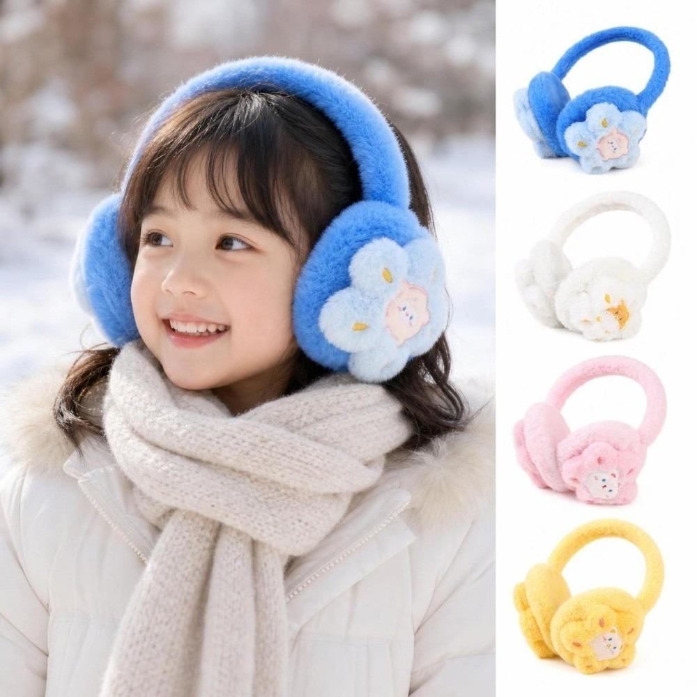 Skin-Friendly Faux Rabbit Fur Ear Warmers Windproof Plush Ear Muffs For Girls Boys Student