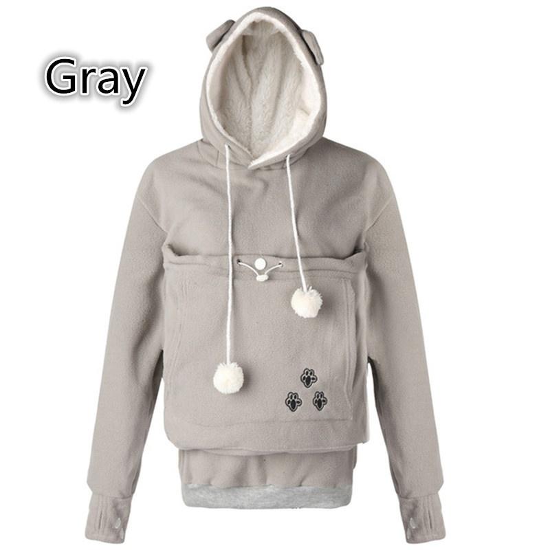 Kangaroo Pullover Pet Holder Sweater Hoodies Cat Eared Long Sleeves Meow Pedestrian Meow Planet Show Big Pocket Couple Sweatshirt
