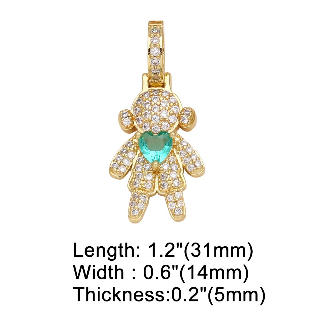 FLOLA Cute Boy and Girl Figure Necklaces for Women Gold Plated Chain DIY Family Member Necklaces Handmade Jewelry nkez13