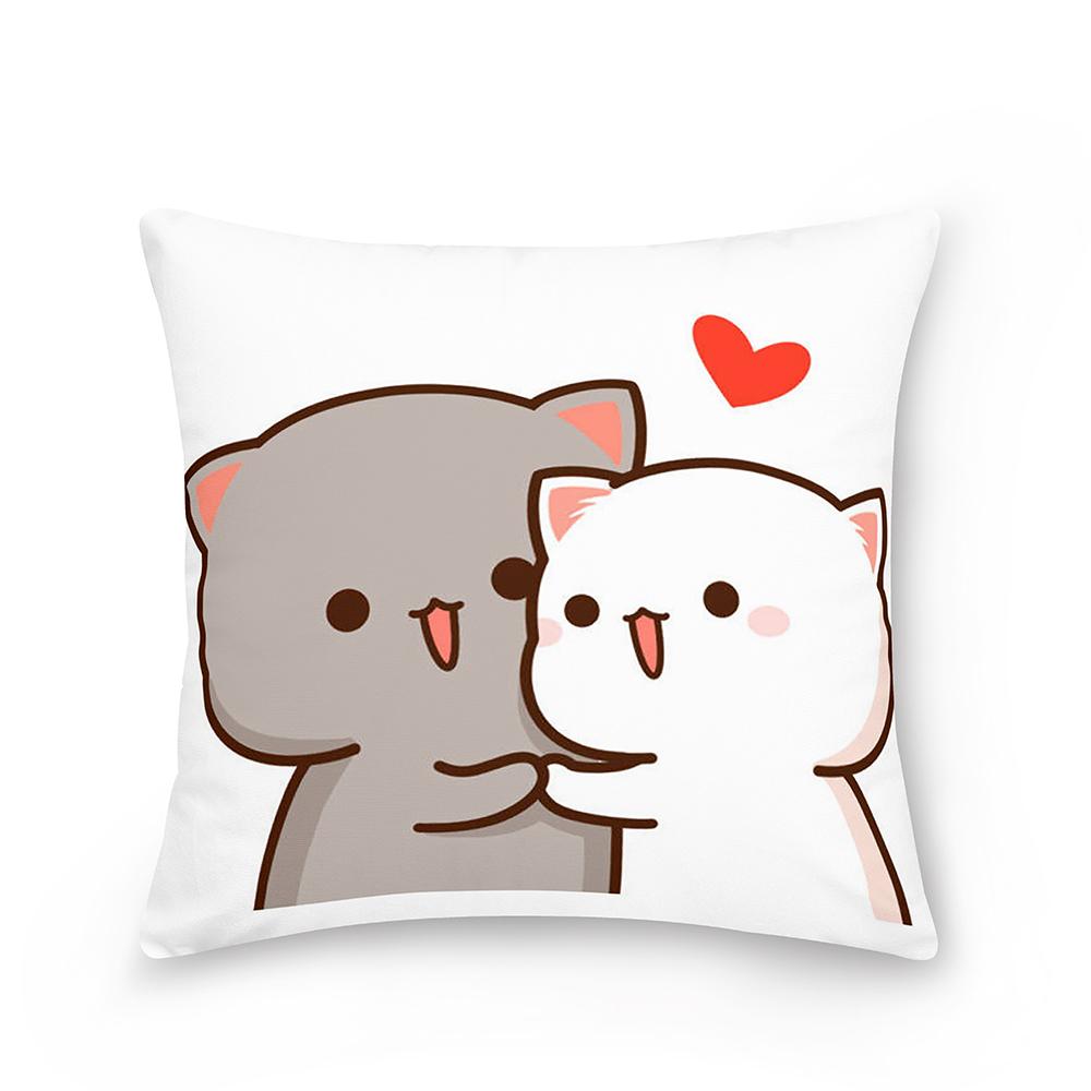 Домашняя персиковая подушка с изображением кота, наволочка, наволочка для дивана, автомобиля, рождественское украшение, наволочка для спальни, гостиной