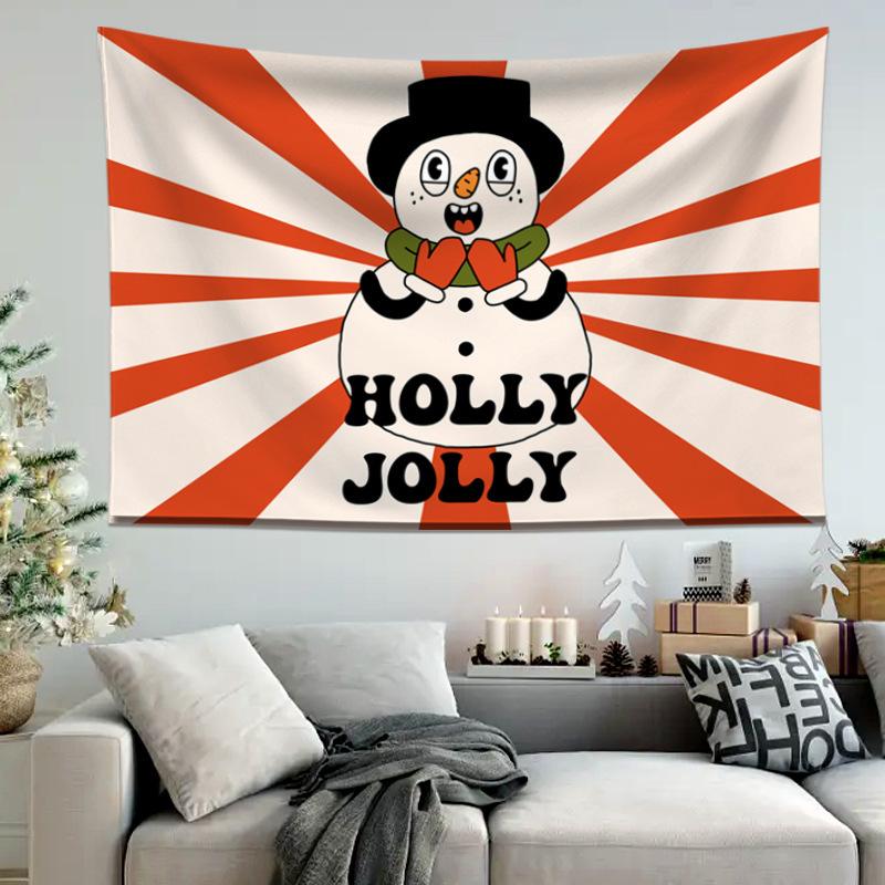 Амазонка Снеговик Рождественский висячий тканевый фон для украшения дома и вечеринки Рождественский гобелен