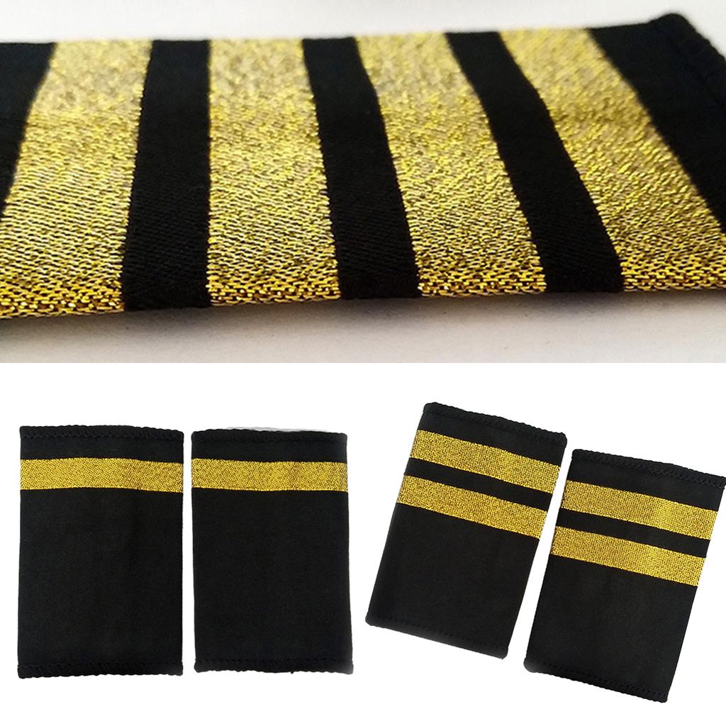 1Pair Professional Pilot Epaulets Aircraft Captain Uniform Accessories Epaulets Shoulder Epaulet for Cosplay Stage Shows