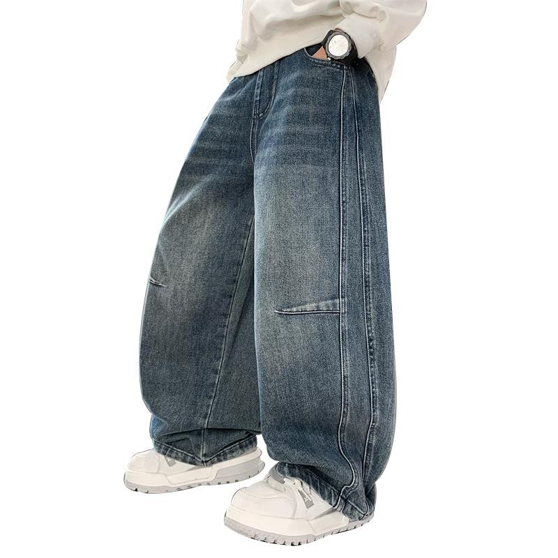 Свободные широкие джинсы для мальчиков – Модные универсальные осенние штаны-клеш