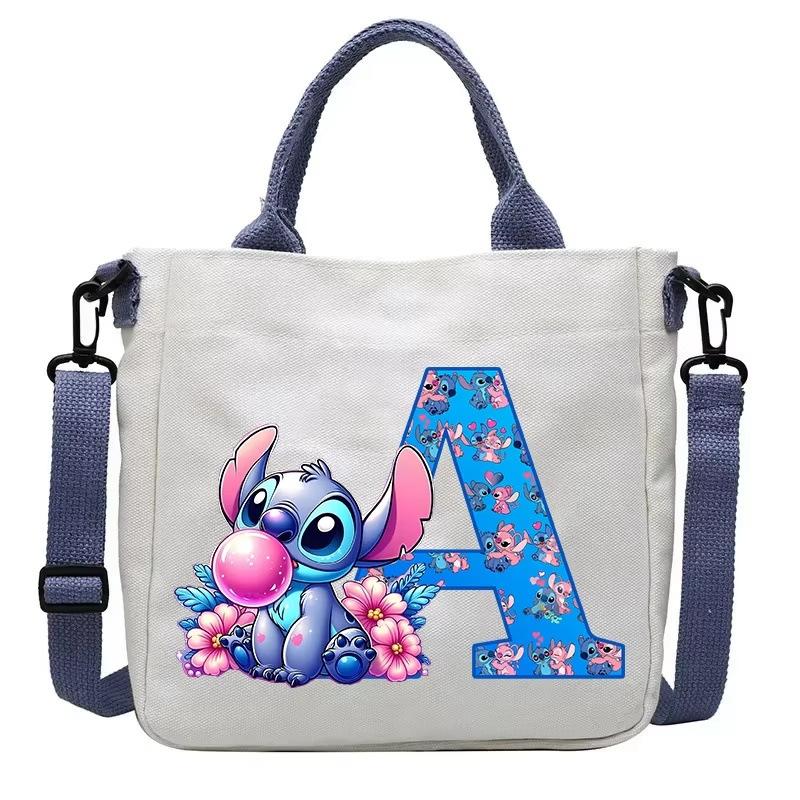 26 Letter Printed Student Canvas Bag Shoulder Bag Multi-Function Large Capacity Messenger Bag