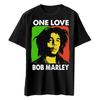 Мужская футболка с принтом Боба Марли "One Love", приталенная, XX-Large, Черная - Мужская летняя хлопковая футболка с графическим принтом
