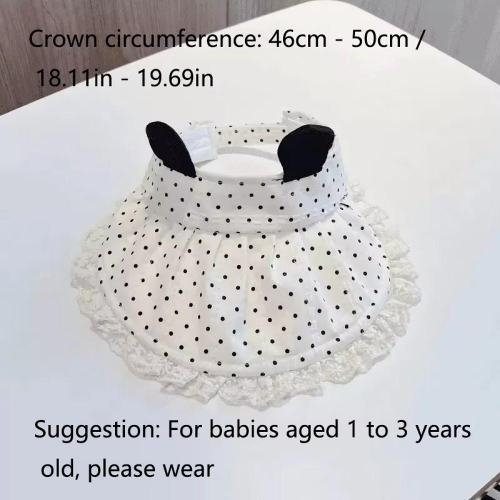Summer Baby Sun Protection Hat Large Brim Visor Cap Sweet Children's Sun Hat No Top Sunshade