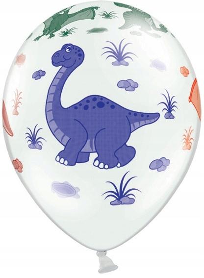Balony 14" Pastel White Dinozaury 5Szt.