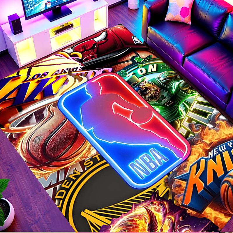 NBA basketball Print Rug, Washable Floor Carpet, For Entryway Dorm Laundry Room Office Study, Home Decor Birthday Christmas Gift