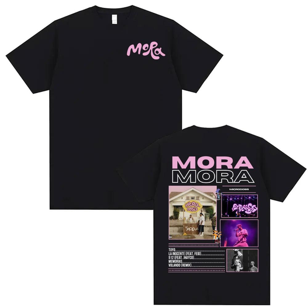Rapper Mora Album Tour 2025 Graphic Tshirt Men Women High Street Vintage Oversized Tshirts Fashion Hip Hop Cotton T Shirt