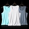 Men's Ice Silk Seamless Breathable Sleeveless Vest - Slim Fit Sports Top with Wide Shoulders