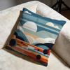 Geometric Landscape Cushion Cover Soft Decorative Pillow Case Suitable for Bedroom Sofa Car Travel Use