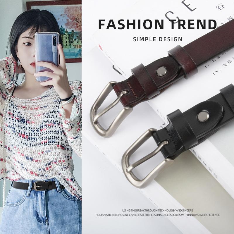 Новый ветеринарный кожаный женский ремень из коровьей кожи Классический простой повседневный ремень для брюк и джинсов Высококачественный женский ремень