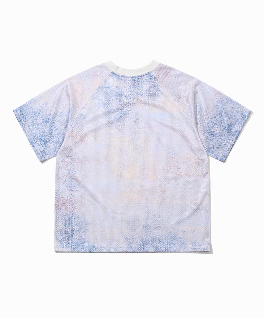 Bieseulaebis Футболка с коротким рукавом Color Block из сетки Небесно-голубой